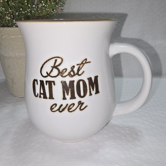 Spectrum Best Cat Mom Ever Mug White With Pink Inside Whimsy - Picture 5 of 7